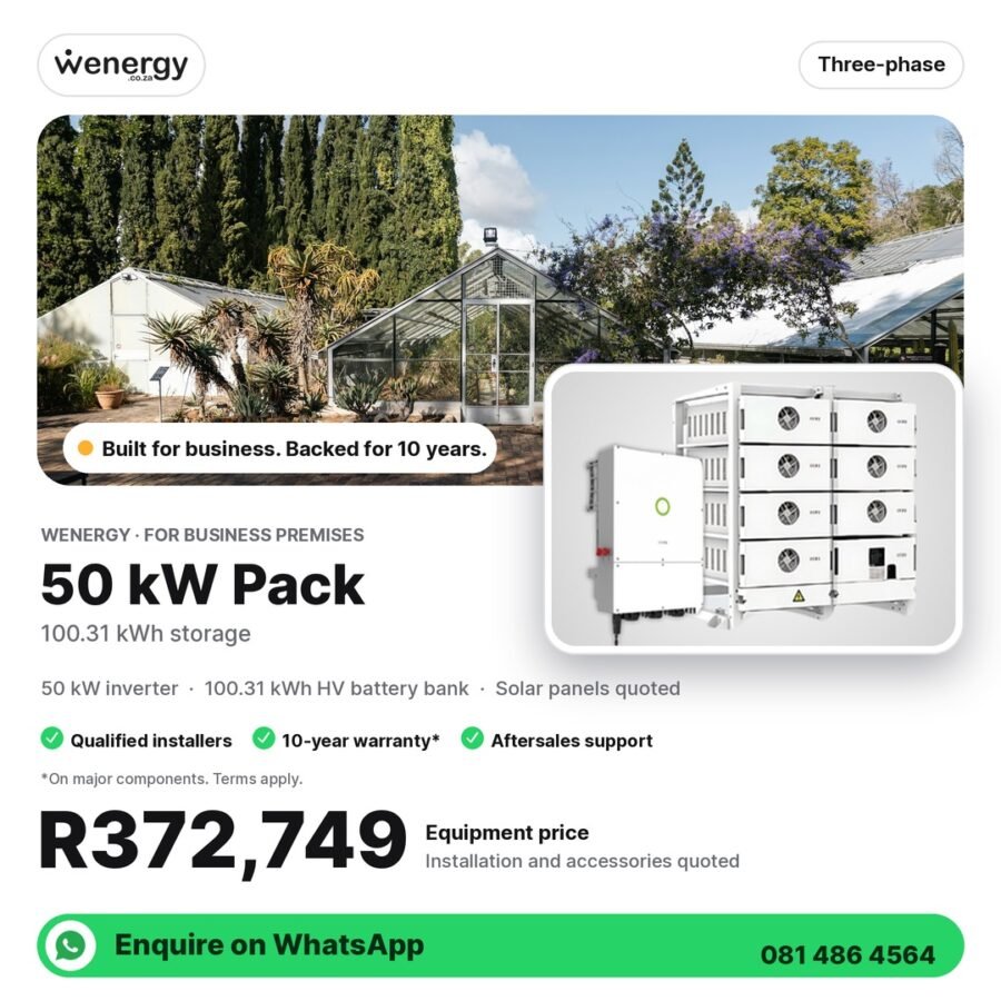 Wenergy 50kW 100.31kWh HV Battery Backup System