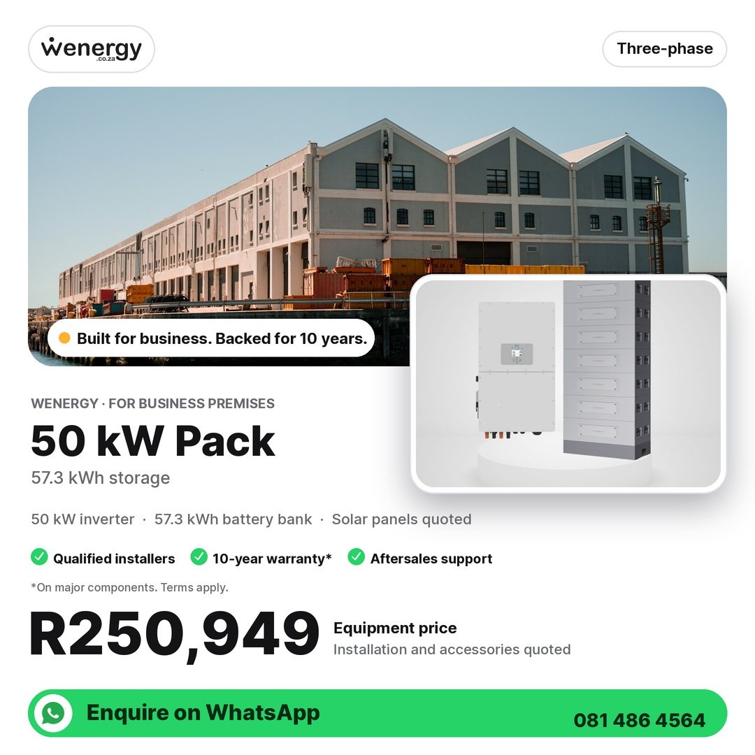 Wenergy 50kW 57.3kWh Backup Pack