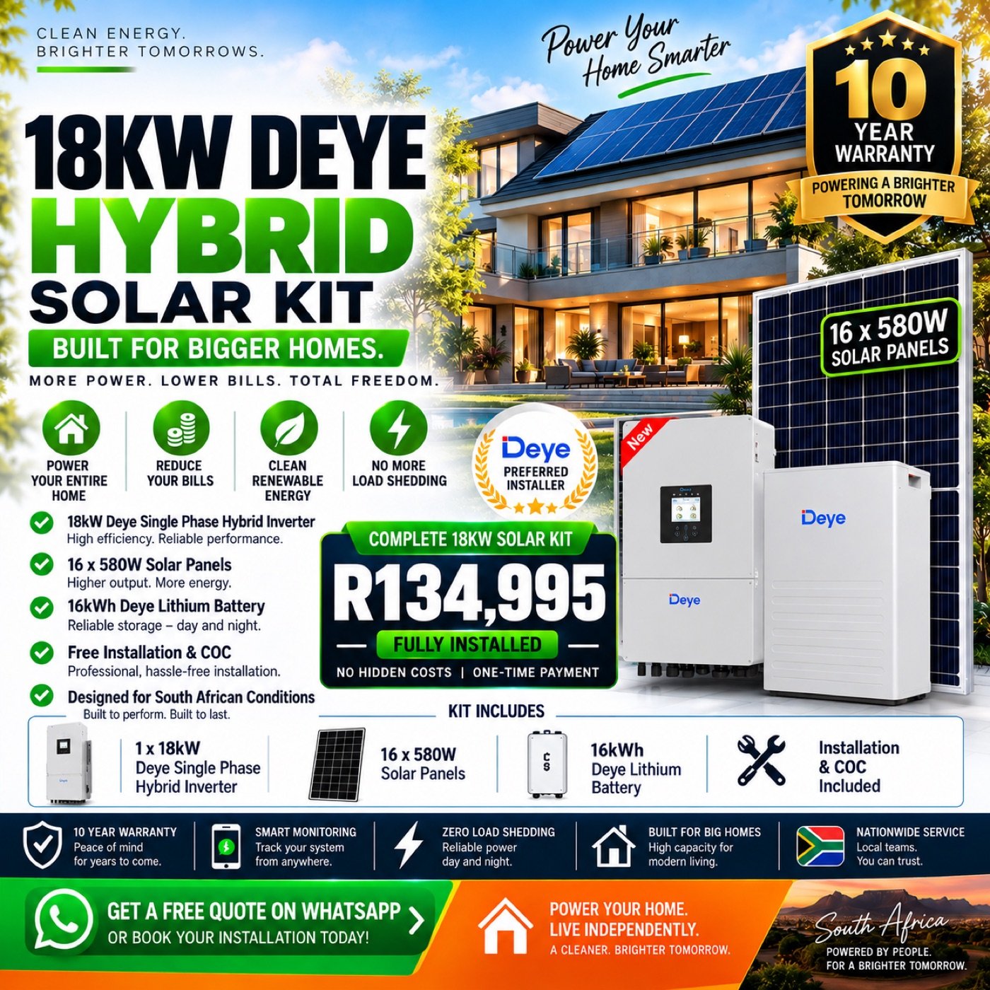 18kW Deye Hybrid System — 16kWh - Image 2