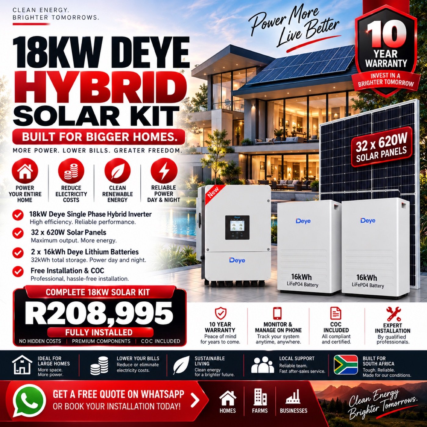 18kW Deye Hybrid System — 32kWh - Image 2