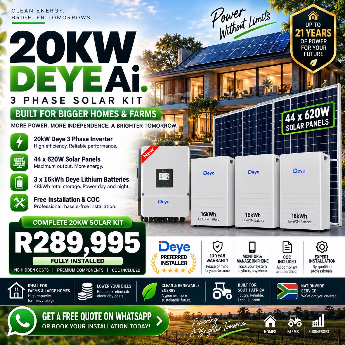 20kW Deye 3-Phase Premium System — 48kWh - Image 2