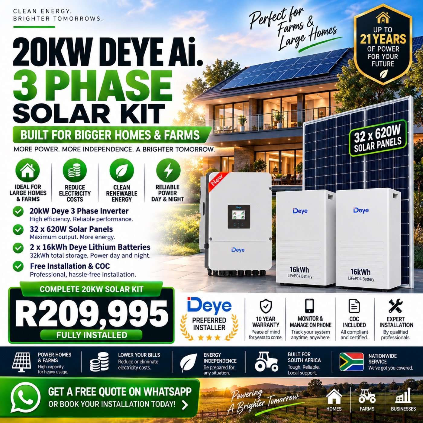 20kW Deye 3-Phase System — 32kWh - Image 3