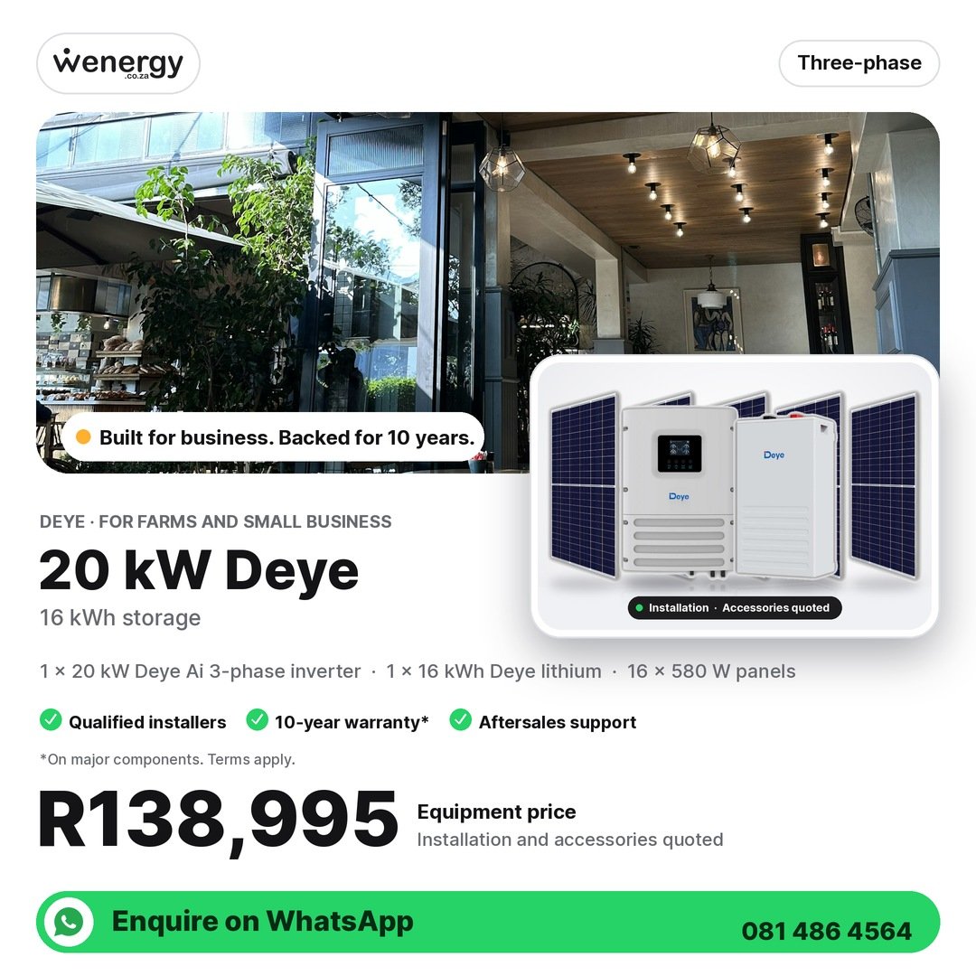20kW Deye Ai 3-Phase System — 16kWh