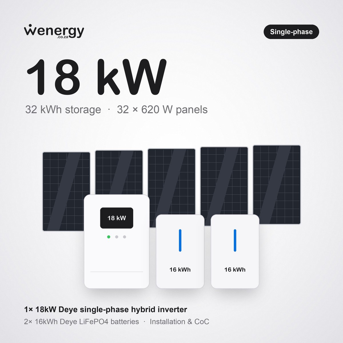 18kW Deye Hybrid System — 32kWh