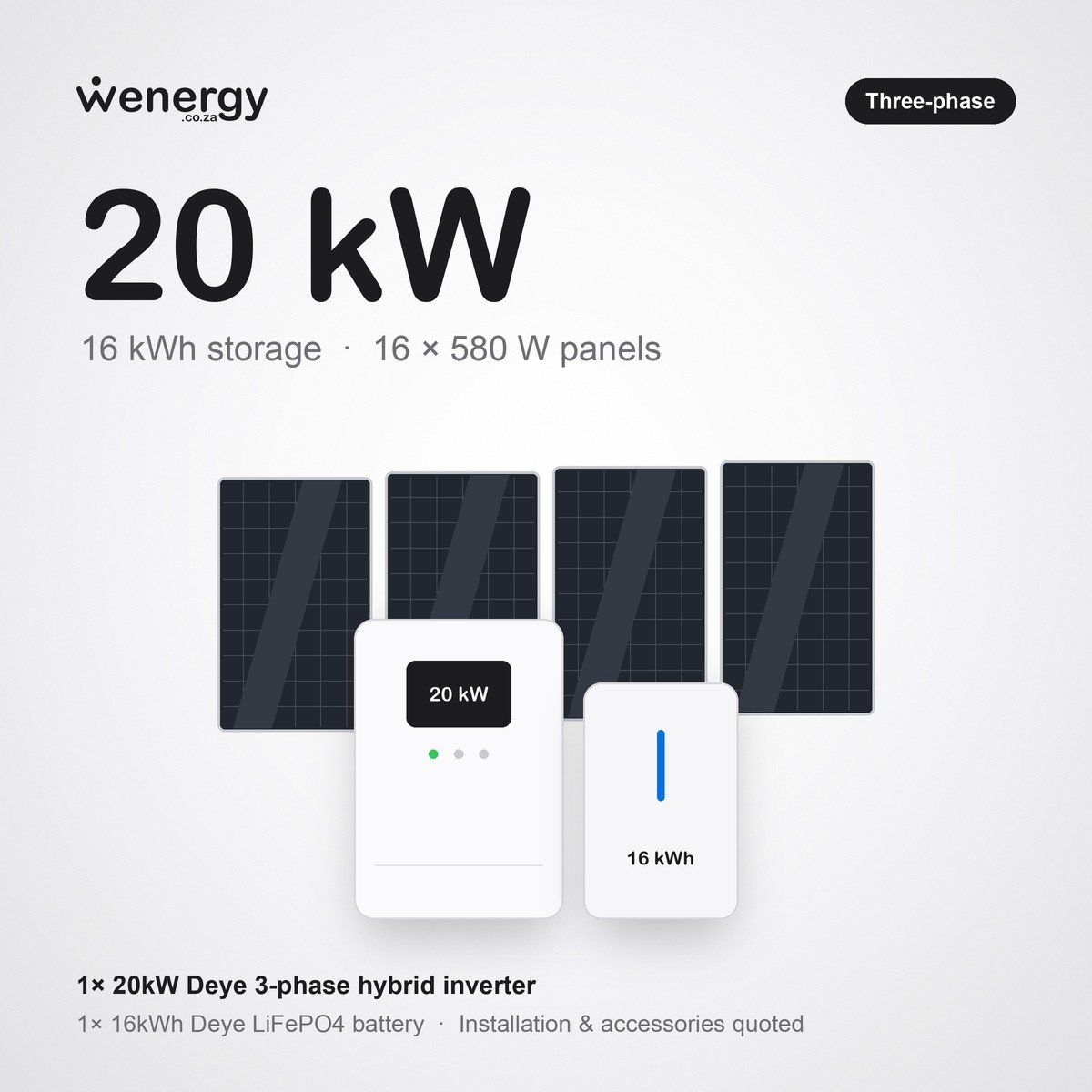 20kW Deye 3-Phase Off-Grid System — 16kWh